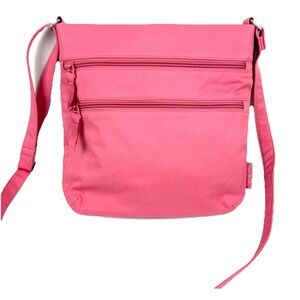 Vera Bradley Triple Zip Hipster Happiness Returns Pink Recycled Handbag New